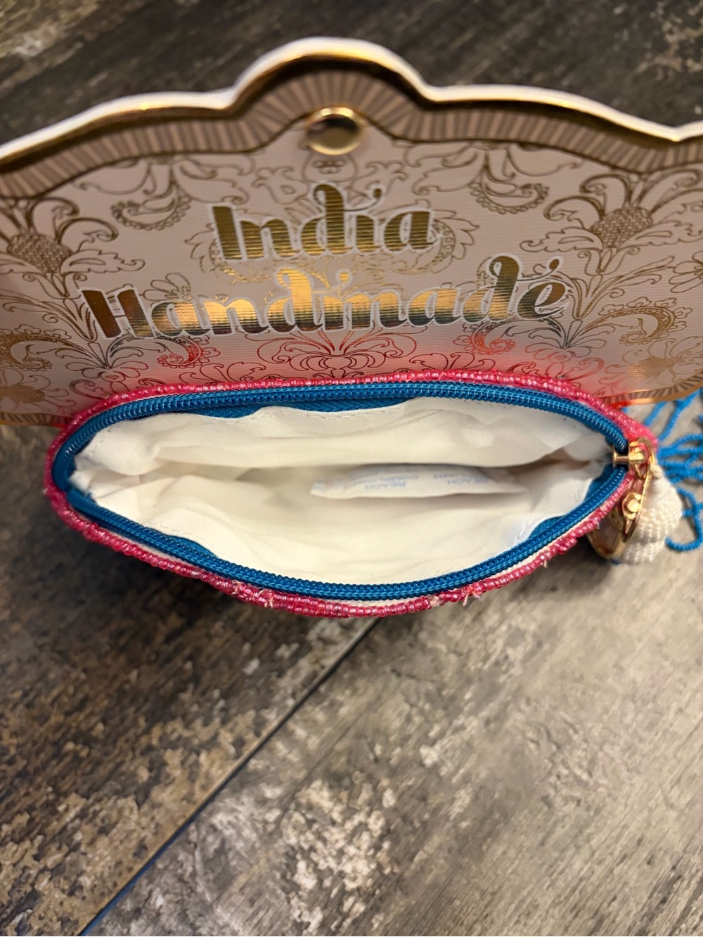 Handmade India Beaded Rainbow Clutch — Multicolor - Picture 2 of 3